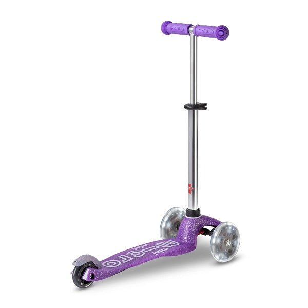 Mini Micro Deluxe Glitter LED 3 Wheel Scooter - Purple - Babyhouse Australia