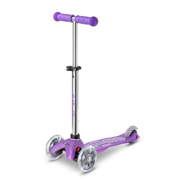 Mini Micro Deluxe Glitter LED 3 Wheel Scooter - Purple - Babyhouse Australia