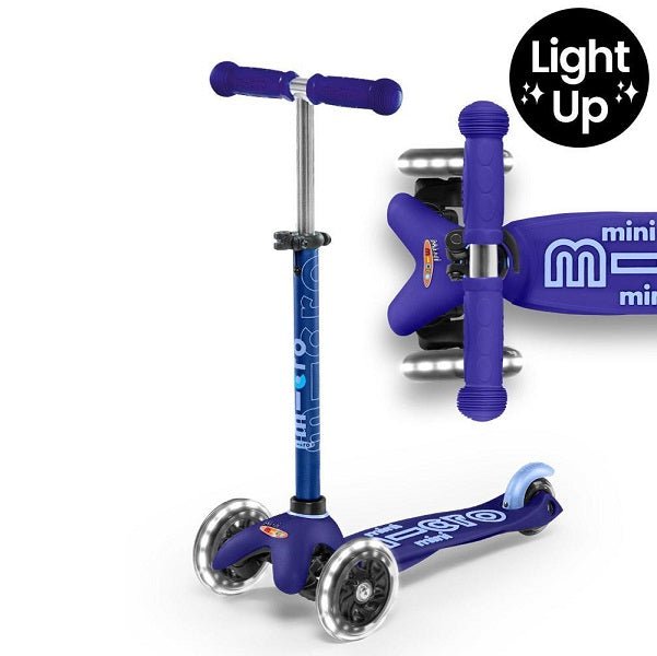 Mini Micro Deluxe LED 3 Wheel Scooter - Blue